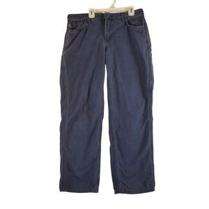 Carhartt FR Work Pants women Size 10x30 Navy Blue Cotton Nylon Flame Resistant